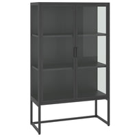 Thumbnail for Highboard Anthrazit 80x35x135 cm Stahl und Gehärtetes Glas