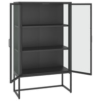 Thumbnail for Highboard Anthrazit 80x35x135 cm Stahl und Gehärtetes Glas
