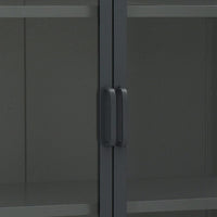 Thumbnail for Highboard Anthrazit 80x35x135 cm Stahl und Gehärtetes Glas