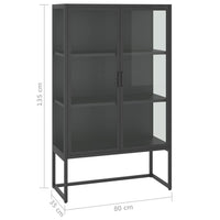 Thumbnail for Highboard Anthrazit 80x35x135 cm Stahl und Gehärtetes Glas