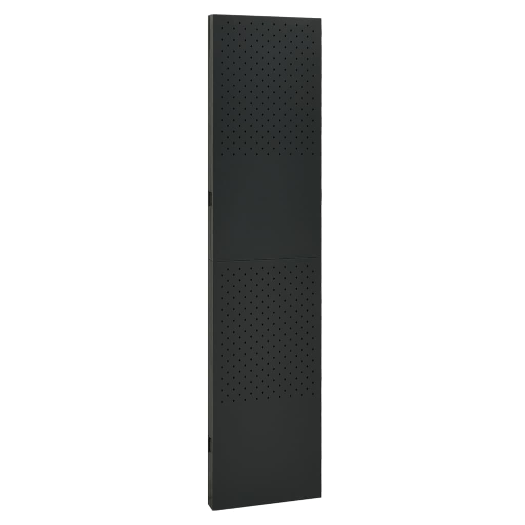 3-tlg. Raumteiler Schwarz 120x180 cm Stahl