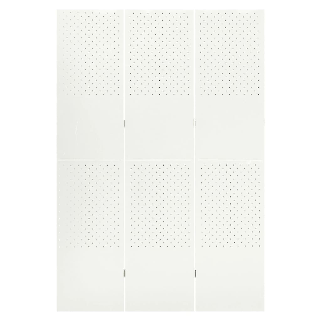 3-tlg. Raumteiler Weiß 120x180 cm Stahl