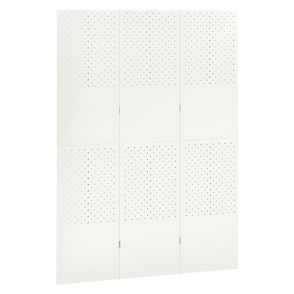 3-tlg. Raumteiler Weiß 120x180 cm Stahl