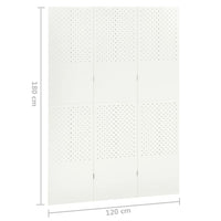 Thumbnail for 3-tlg. Raumteiler Weiß 120x180 cm Stahl