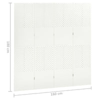 Thumbnail for 4-tlg. Raumteiler Weiß 160x180 cm Stahl