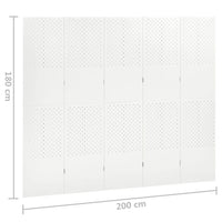 Thumbnail for 5-tlg. Raumteiler Weiß 200x180 cm Stahl