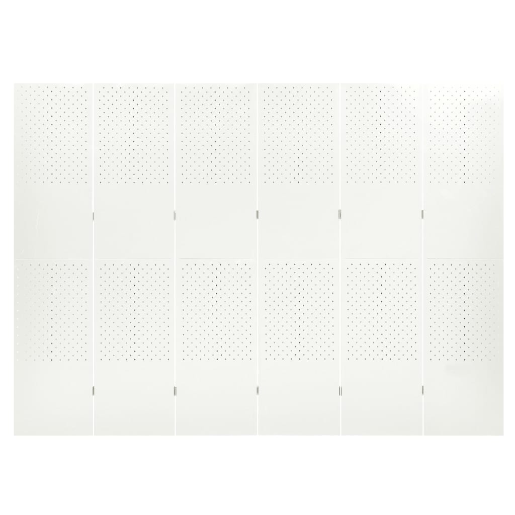 6-tlg. Raumteiler Weiß 240x180 cm Stahl