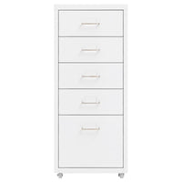 Thumbnail for Aktenschrank mit Rollen Weiß 28x41x69 cm Metall