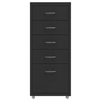Thumbnail for Aktenschrank mit Rollen Schwarz 28x41x69 cm Metall