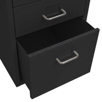 Thumbnail for Aktenschrank mit Rollen Schwarz 28x41x69 cm Metall