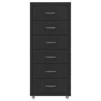 Thumbnail for Aktenschrank mit Rollen Schwarz 28x41x69 cm Metall