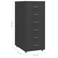 Thumbnail for Aktenschrank mit Rollen Anthrazit 28x41x69 cm Metall