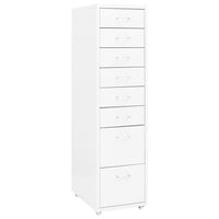 Thumbnail for Aktenschrank mit Rollen Weiß 28x41x109 cm Metall
