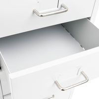 Thumbnail for Aktenschrank mit Rollen Weiß 28x41x109 cm Metall