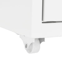 Thumbnail for Aktenschrank mit Rollen Weiß 28x41x109 cm Metall