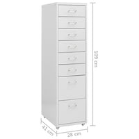 Thumbnail for Aktenschrank mit Rollen Grau 28x41x109 cm Metall