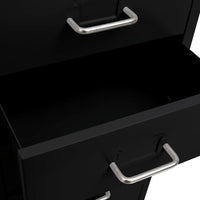 Thumbnail for Aktenschrank mit Rollen Schwarz 28x41x109 cm Metall