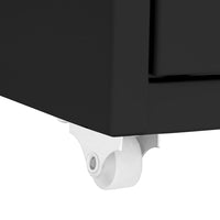 Thumbnail for Aktenschrank mit Rollen Schwarz 28x41x109 cm Metall