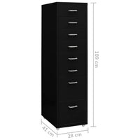 Thumbnail for Aktenschrank mit Rollen Schwarz 28x41x109 cm Metall