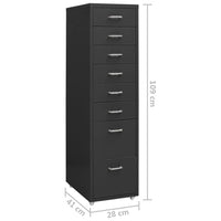 Thumbnail for Aktenschrank mit Rollen Anthrazit 28x41x109 cm Metall
