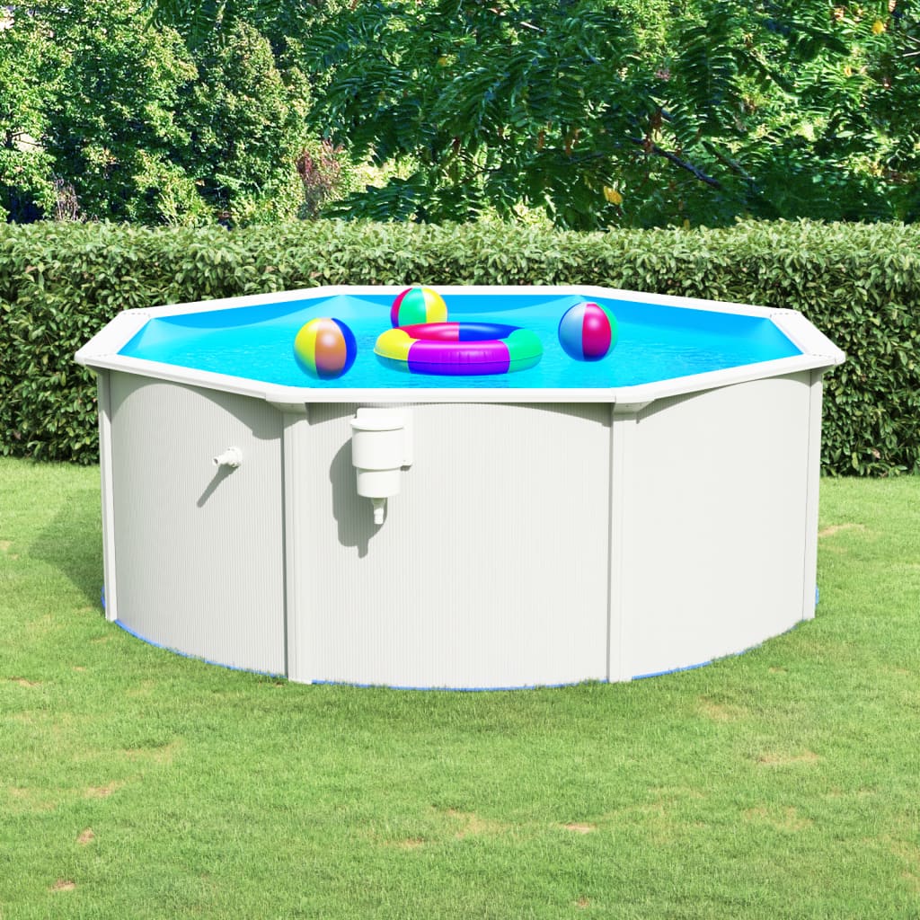 Pool mit Stahlwand 360x120 cm Weiß