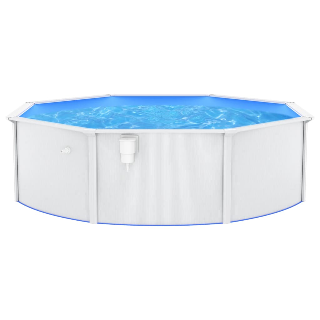 Pool mit Stahlwand Rund 460x120 cm Weiß