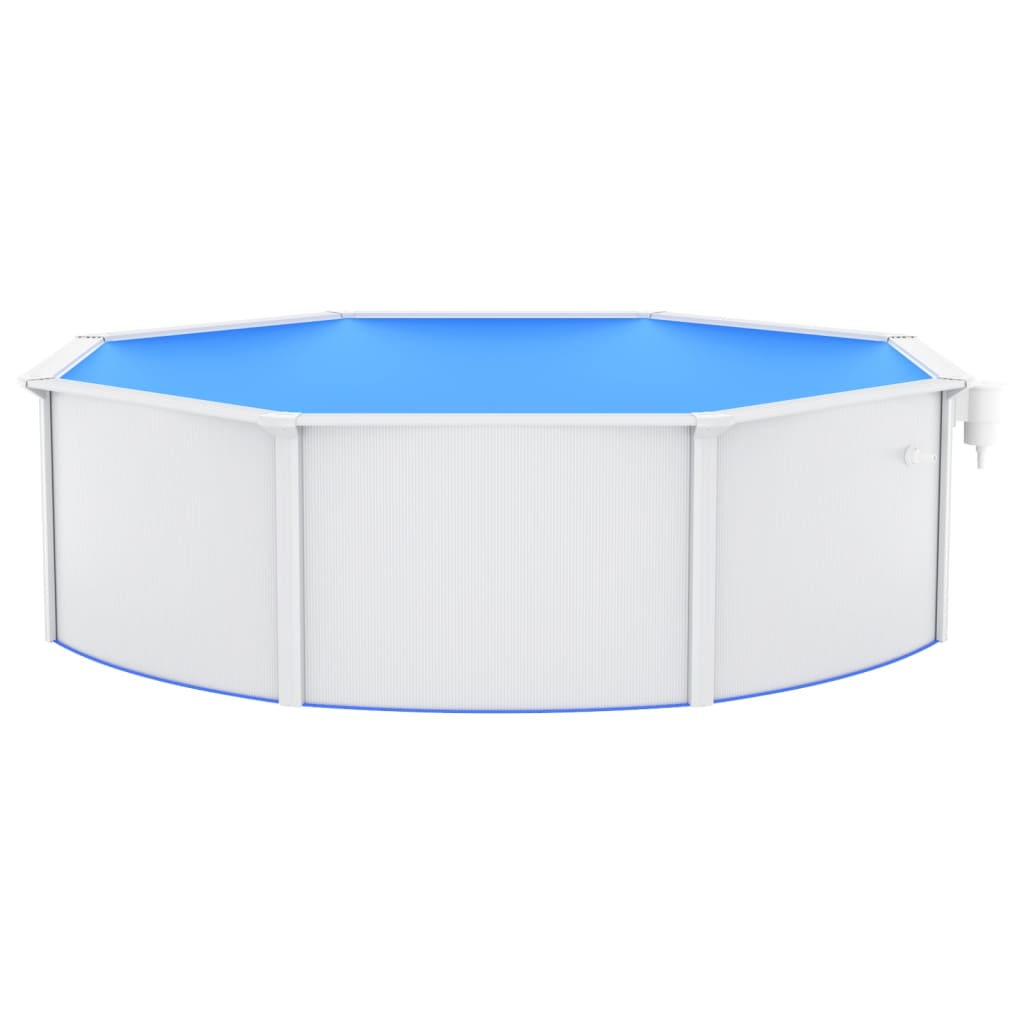 Pool mit Stahlwand Rund 460x120 cm Weiß