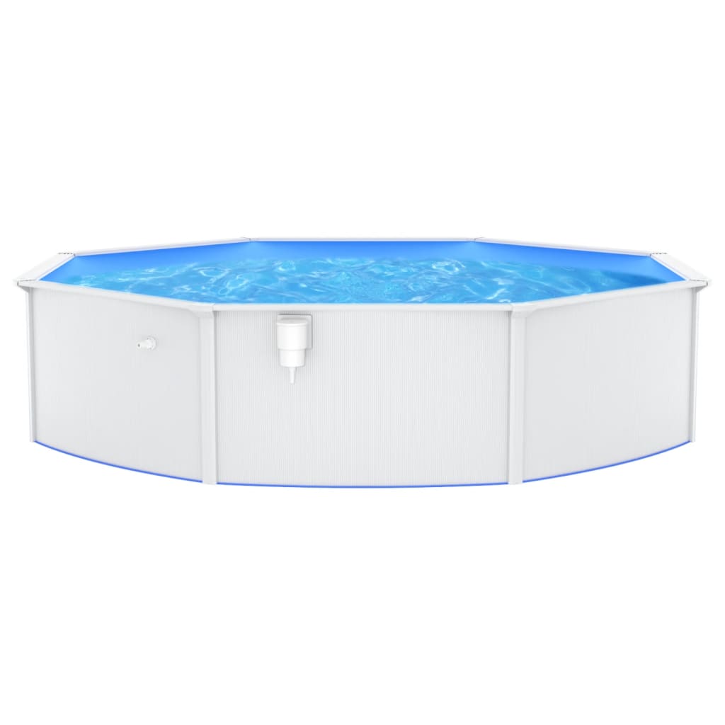 Pool mit Stahlwand Rund 550x120 cm Weiß