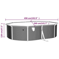 Thumbnail for Pool mit Stahlwand Oval 490x360x120 cm Weiß