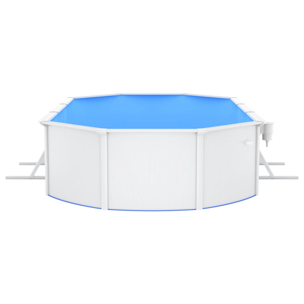 Stahlwand-Pool Oval 610x360x120 cm Weiß