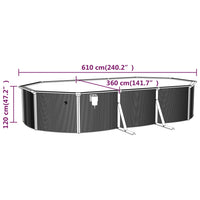 Thumbnail for Stahlwand-Pool Oval 610x360x120 cm Weiß