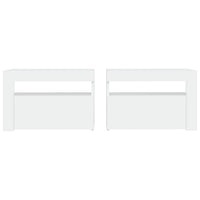 Thumbnail for Nachttische 2 Stk. mit LEDs Weiß 60x35x40 cm