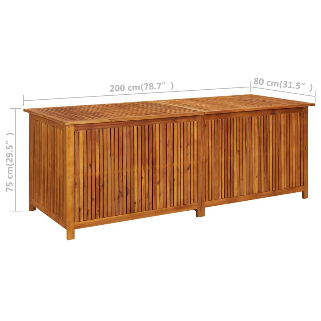 Garten-Aufbewahrungsbox 200x80x75 cm Massivholz Akazie