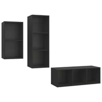 Thumbnail for 3-tlg. TV-Schrank-Set Schwarz Spanplatte