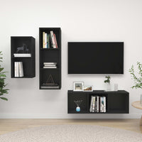 Thumbnail for 3-tlg. TV-Schrank-Set Schwarz Spanplatte