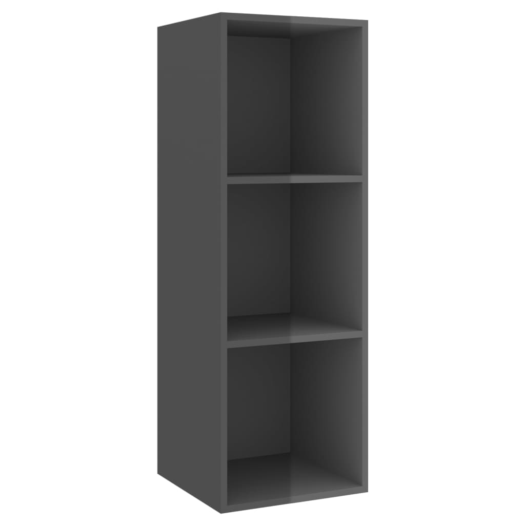 3-tlg. TV-Schrank-Set Hochglanz-Grau Spanplatte