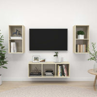 Thumbnail for 3-tlg. TV-Schrank-Set Sonoma-Eiche Spanplatte