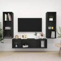 Thumbnail for 3-tlg. TV-Schrank-Set Schwarz Spanplatte