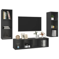 Thumbnail for 3-tlg. TV-Schrank-Set Grau Spanplatte