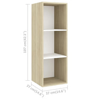 Thumbnail for 3-tlg. TV-Schrank-Set Weiß Sonoma-Eiche Spanplatte