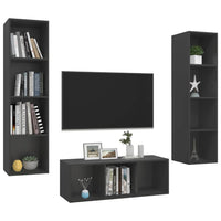 Thumbnail for 3-tlg. TV-Schrank-Set Grau Spanplatte
