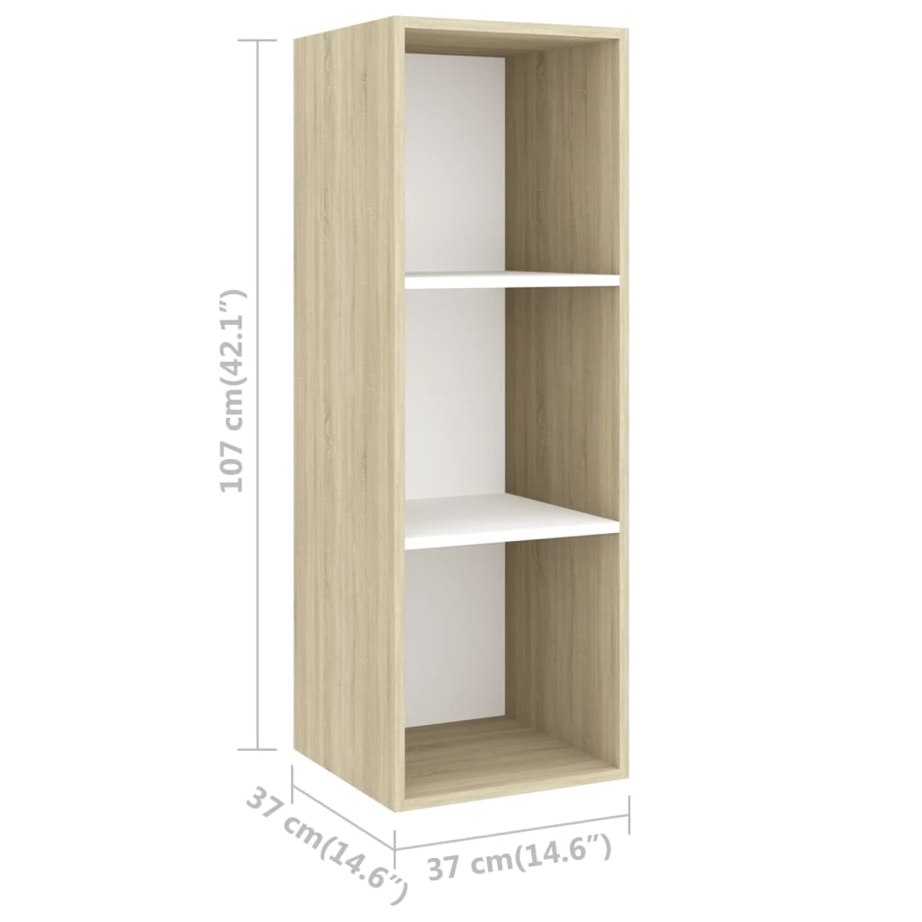 2-tlg. TV-Schrank-Set Weiß Sonoma-Eiche Spanplatte