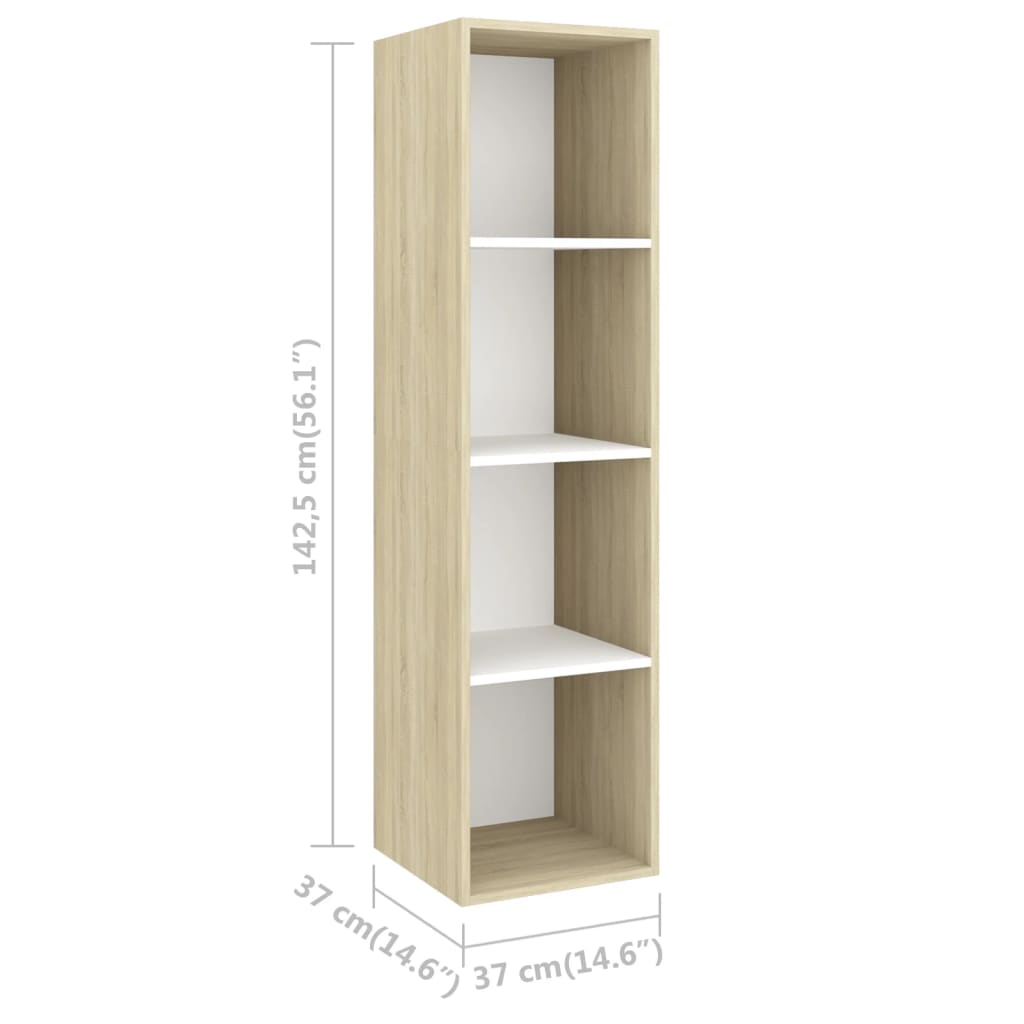 2-tlg. TV-Schrank-Set Weiß Sonoma-Eiche Spanplatte