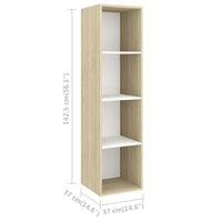 Thumbnail for 2-tlg. TV-Schrank-Set Weiß Sonoma-Eiche Spanplatte