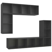 Thumbnail for 4-tlg. TV-Schrank-Set Grau Spanplatte