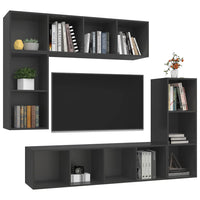 Thumbnail for 4-tlg. TV-Schrank-Set Grau Spanplatte