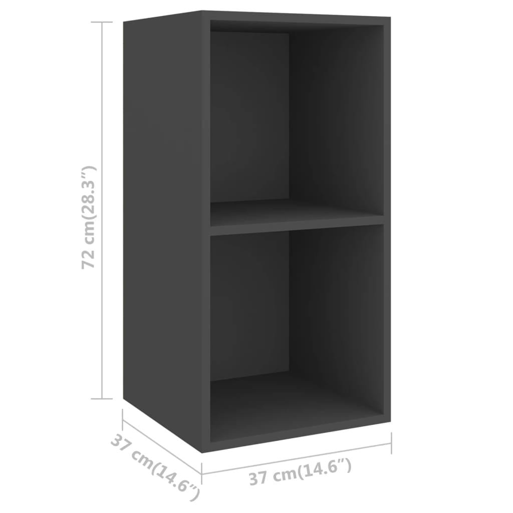 4-tlg. TV-Schrank-Set Grau Spanplatte
