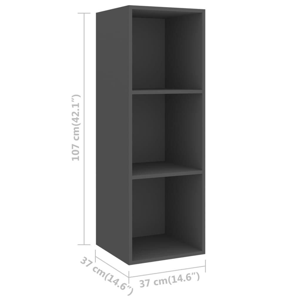4-tlg. TV-Schrank-Set Grau Spanplatte