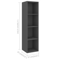 Thumbnail for 4-tlg. TV-Schrank-Set Grau Spanplatte