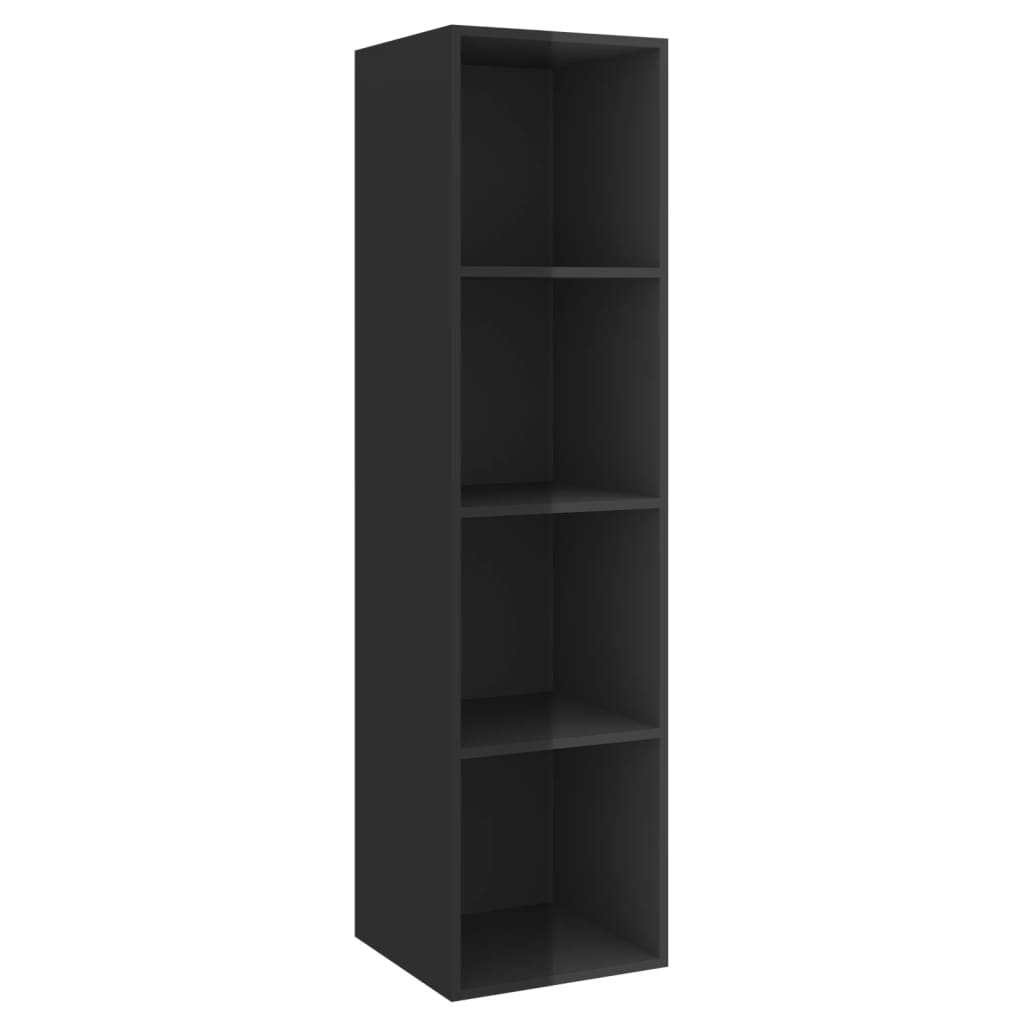 4-tlg. TV-Schrank-Set Hochglanz-Schwarz Spanplatte